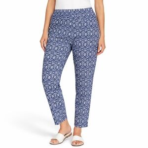 CHARTER CLUB Cotton Spandex Blend Straight Leg Pants Side Zip Tummy Control 18